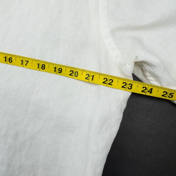 UNTUCKit Linen Shirt Men's Large Solid White Casual Summer Short Sleeve Calvano - Picture 13 of 13